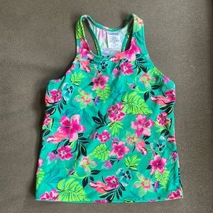 Tankini top - tropical green
